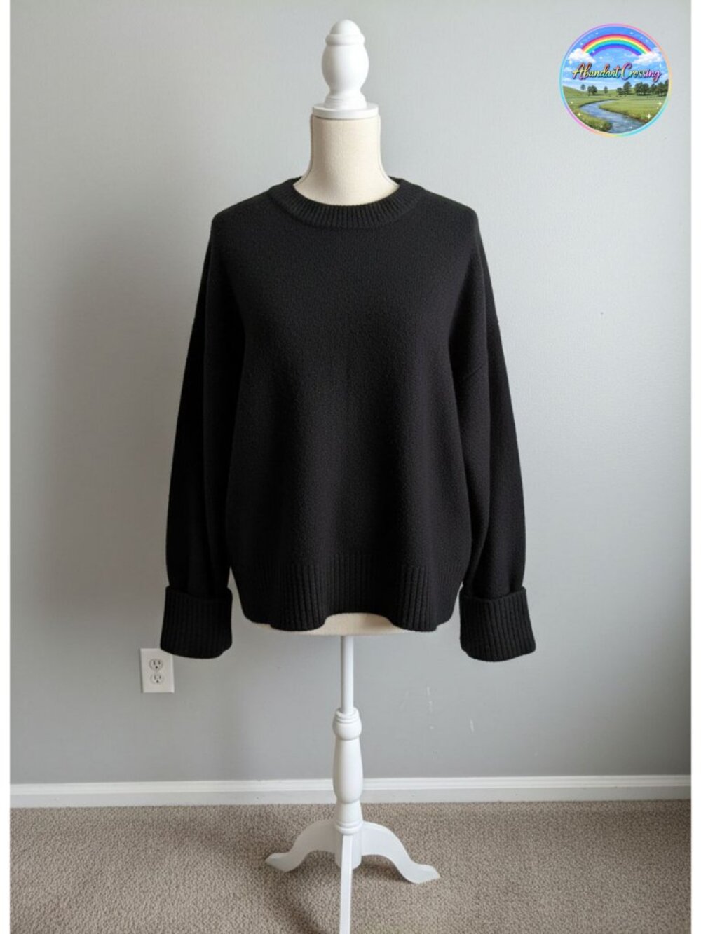 Oversized Warm Cozy Knit Pullover Sweater Crew Neck Long Sleeve